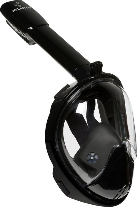 Masque de plongée Atlantis 2.0 - lunettes de plongée - tuba - ensemble de tuba - masque complet - adultes - noir - s m