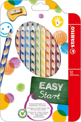 Crayons de couleur Stabilo Easycolors à gauche - Horaire - 12 pcs. + taille-crayon