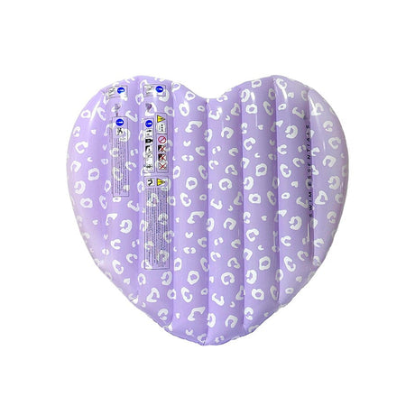 Léopard | matelas pneumatique coeur lilas