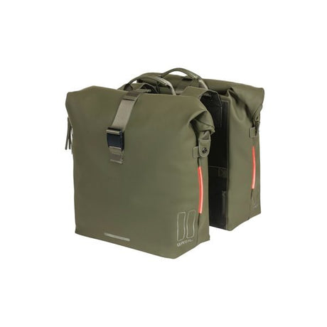 Basil Soho Double Bicycle Sac Nordlicht - Sac de porte-bagages étanche pour vélo électrique - vert