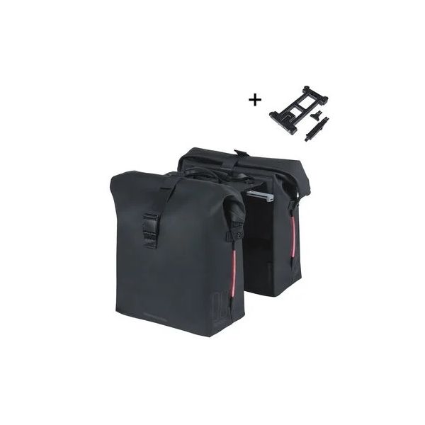 Sacoche de vélo double Basil soho nordlicht mik 41 litres - noir