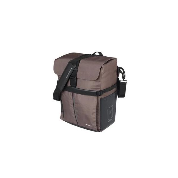 Basil sac à bandoulière pour vélo move mik hooks marron avec compartiment pour casque | 15l