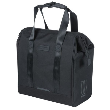 Basil sac grand vélo shopper noir | crochets micro | 23l