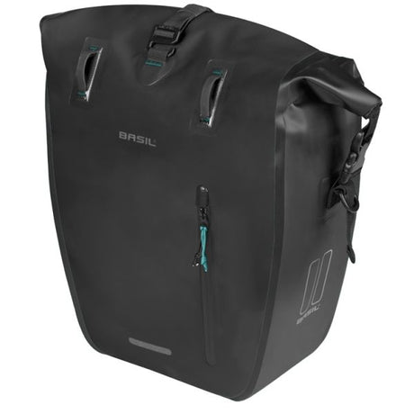 Basil sac de vélo simple rivo l bâche mik 25-31l 14 x 28 x 43 cm - noir