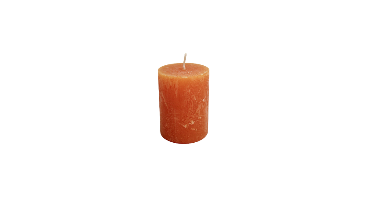 Kaars rustiek 80 60mm saffron