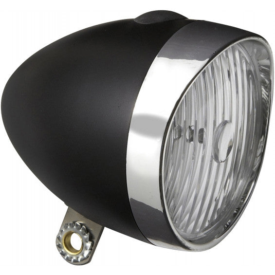 EDGE HEADLIGHT RETRO 3 X LED con batteria -Black Chrome (confezionamento del workshop)