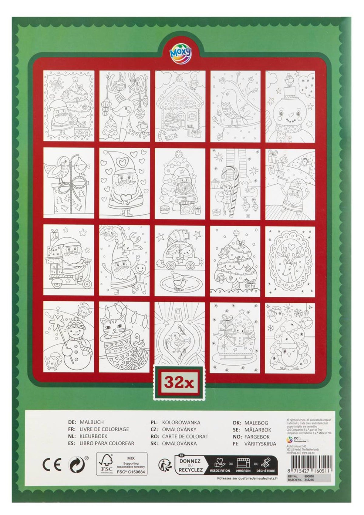 Moxy livre de coloriage Noël a4 - 32 feuilles