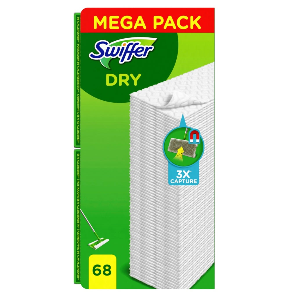 Swiffer swiffer dry mega pack magnetische vloerdoekjes 68 stuks