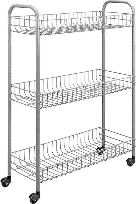 Metaltex chariot de salle de bain-cuisine slim 84x56cm acier argent
