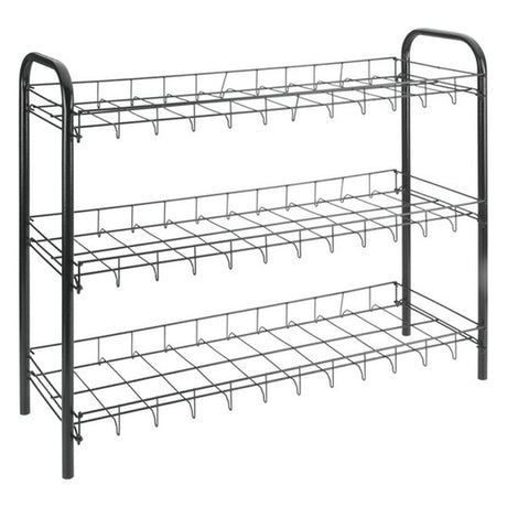Rack de chaussures à chaussures Metaltex 3 étages 64x23x59 cm noir