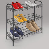 Rack de chaussures à chaussures Metaltex 3 étages 64x23x59 cm noir