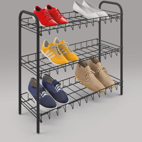 Rack de chaussures à chaussures Metaltex 3 étages 64x23x59 cm noir