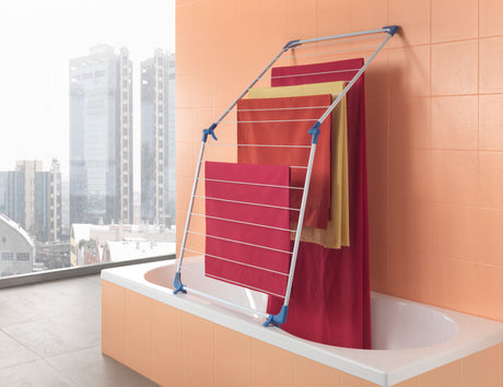 Etendoir pour baignoire Metaltex cervino 10 m de longueur de séchage blanc bleu