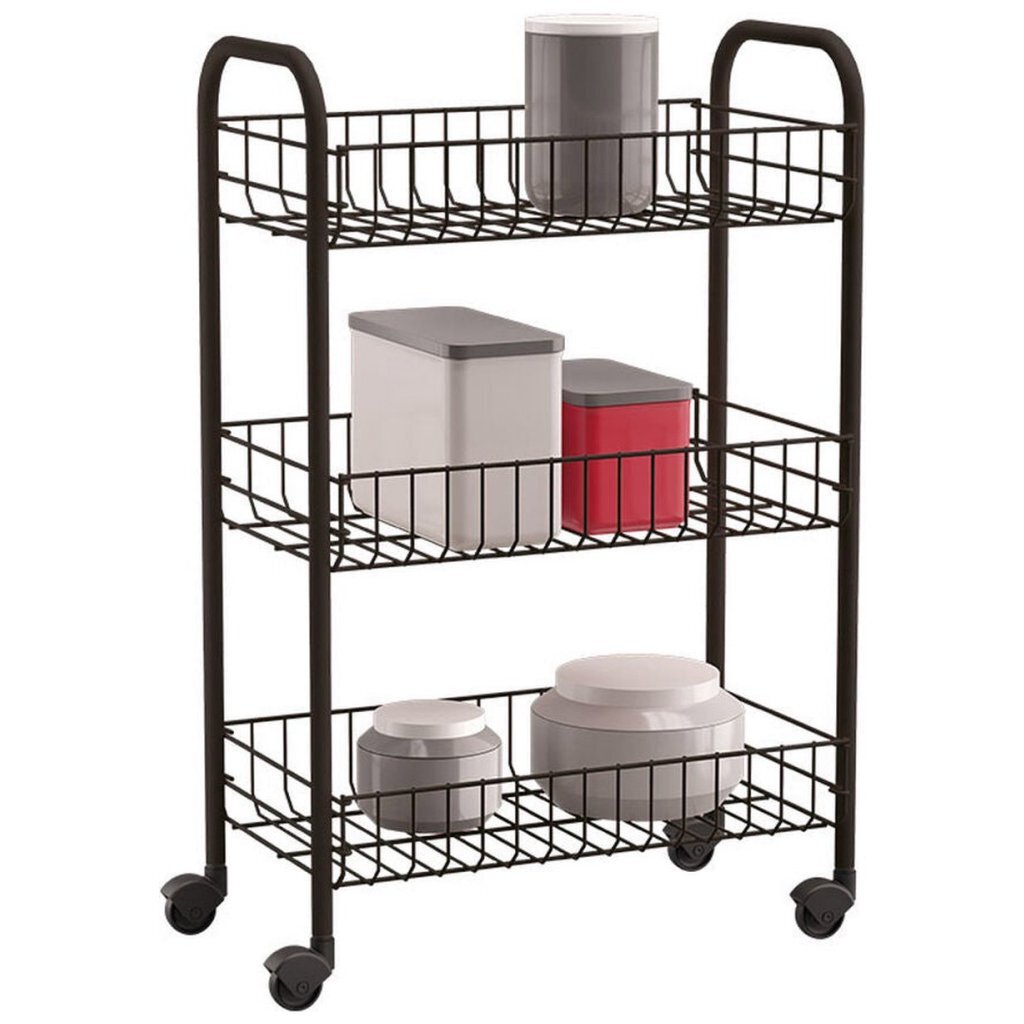 Tomado-Metaltx Siena Kitchen Trolley med hjul 41x23x63 cm sort