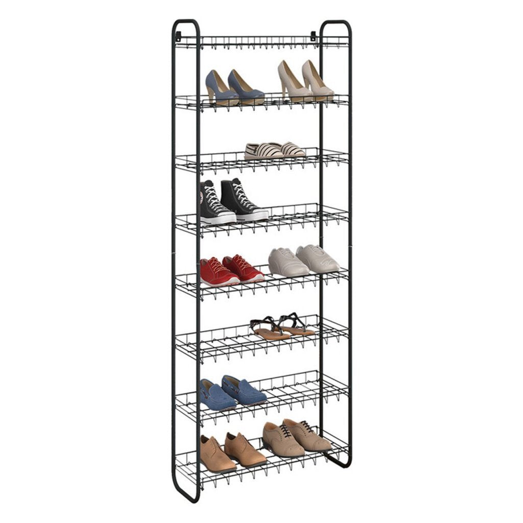 Metaltex Shoe Rack Rack 8 pisos 64x23x165 cm negro