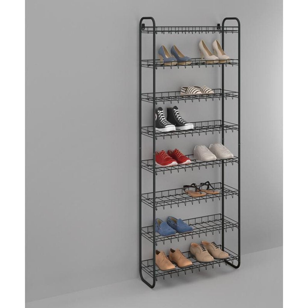 Metaltex Schuhschuh Rack 8 Etagen 64x23x165 cm Schwarz