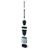Metaltex cleany brosse de toilette + support 13x8x47 cm acier inoxydable noir