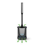 Metaltex cleany brosse de toilette + support 13x8x47 cm acier inoxydable noir
