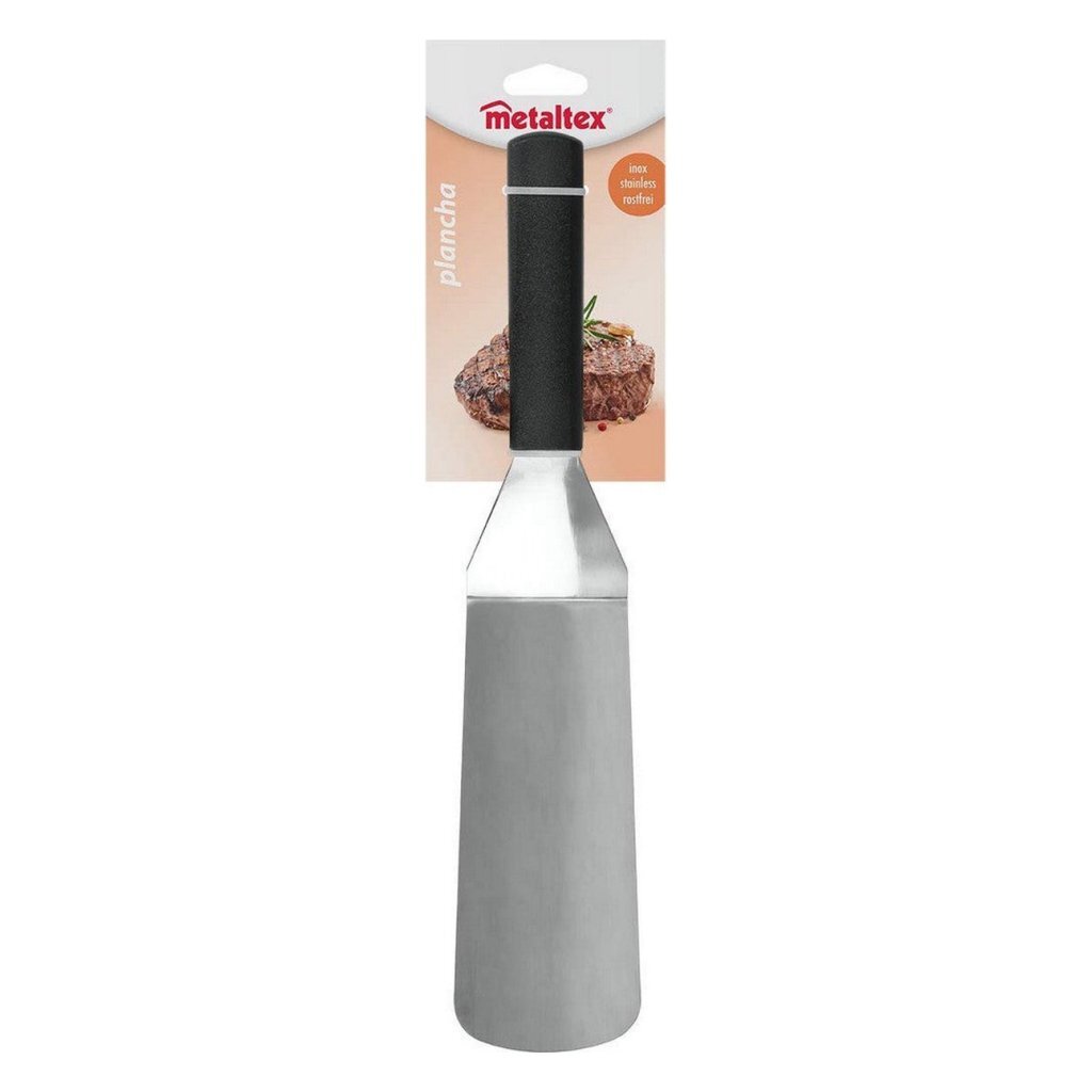 Metaltex plancha spatule barbecue rectangulaire 35 cm inox noir