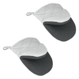 Metaltex gants de cuisine en coton 14x14 cm gris blanc 2 pièces