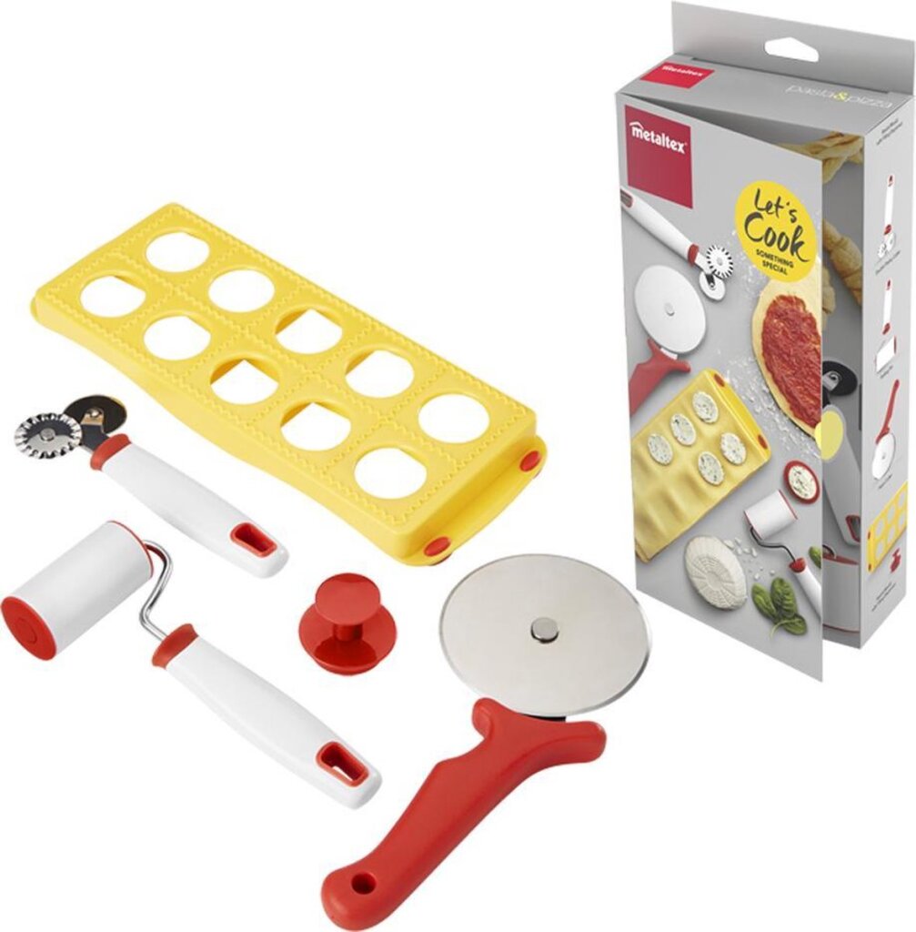 Metaltex metaltex deko food line set voor pasta en pizza