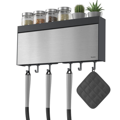 Metaltex ustensiles de cuisine tango porte-rouleau de cuisine avec aide à la coupe 38x6x17 cm acier inoxydable gris