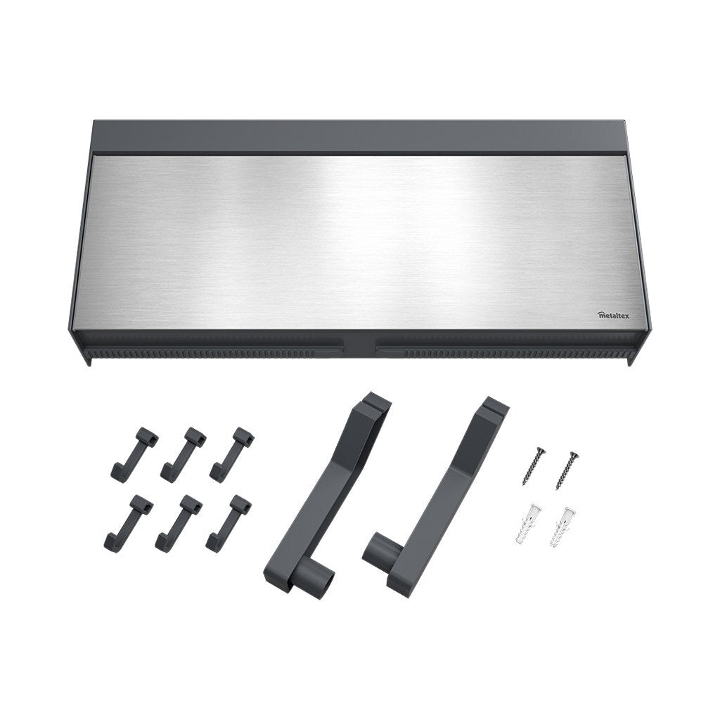 Metaltex ustensiles de cuisine tango porte-rouleau de cuisine avec aide à la coupe 38x6x17 cm acier inoxydable gris