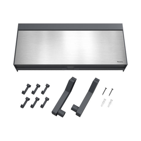 Metaltex ustensiles de cuisine tango porte-rouleau de cuisine avec aide à la coupe 38x6x17 cm acier inoxydable gris