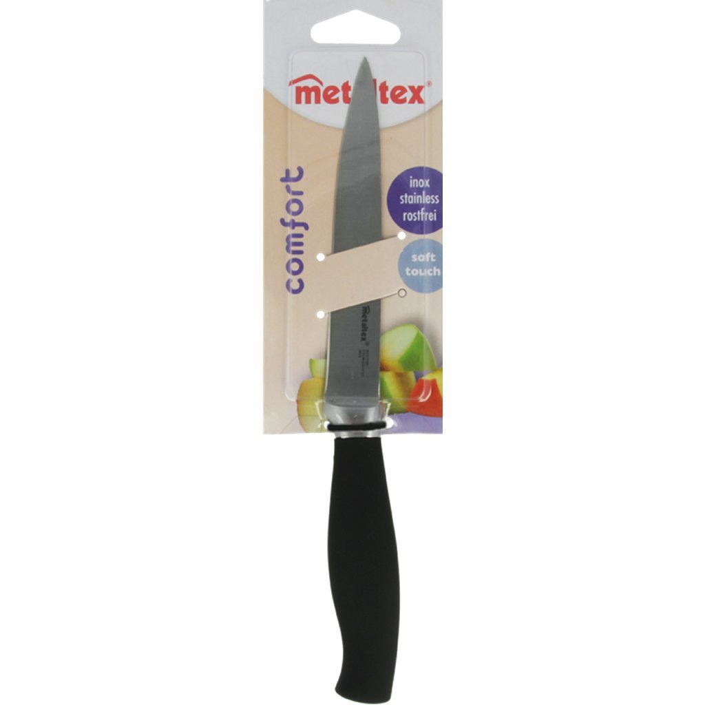 Metaltex couteau de cuisine confort 23 cm acier inoxydable noir