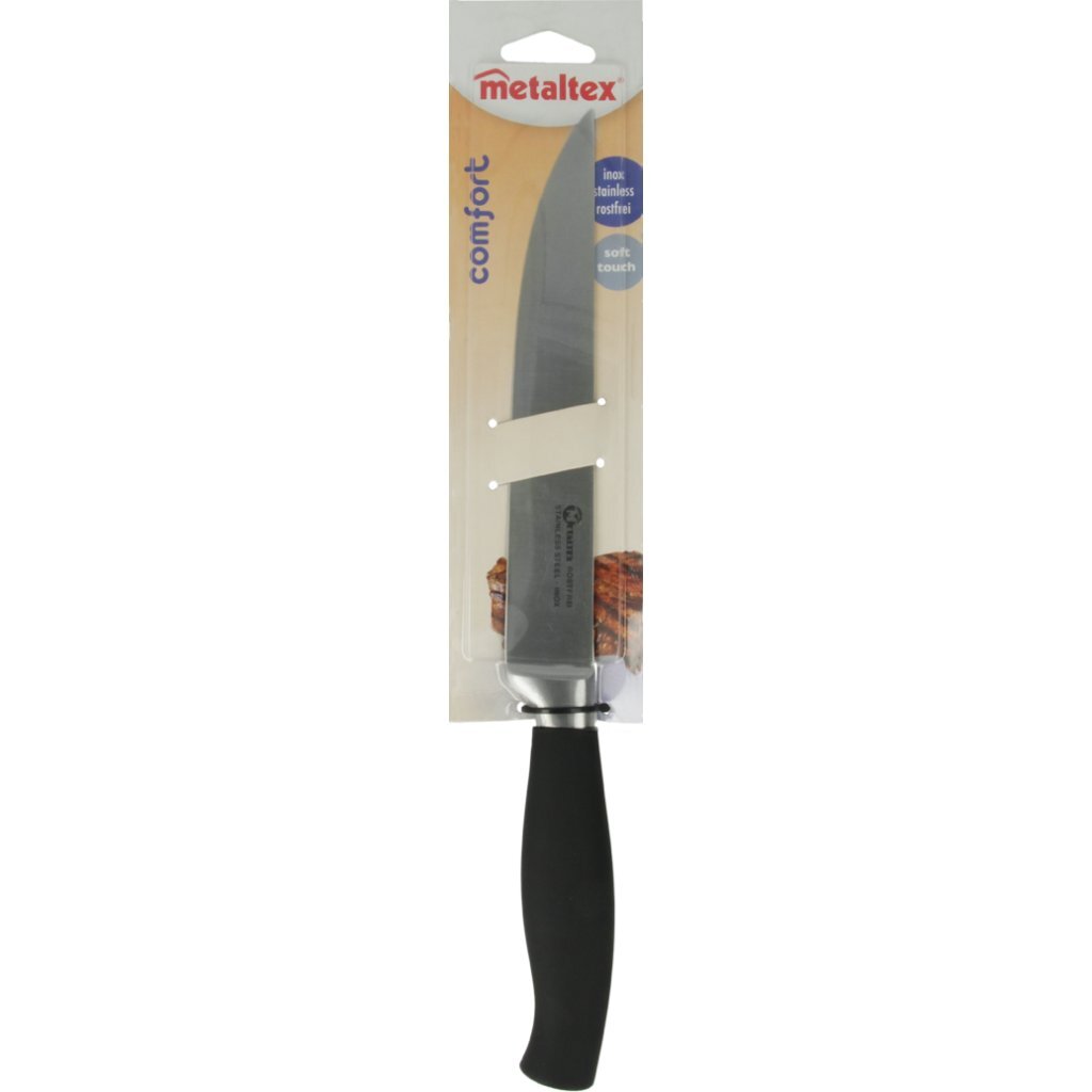 Metaltex couteau à découper confort 33 cm acier inoxydable noir