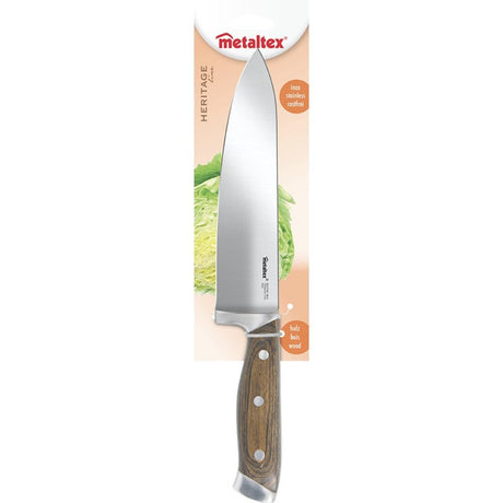Couteau de chef Metaltex Heritage avec manche en bois 34 cm