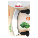 Couteau à découper Metaltex à double lames en acier inoxydable noir