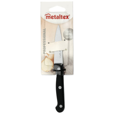 Couteau à éplucher professionnel Metaltex 18 cm acier inoxydable noir