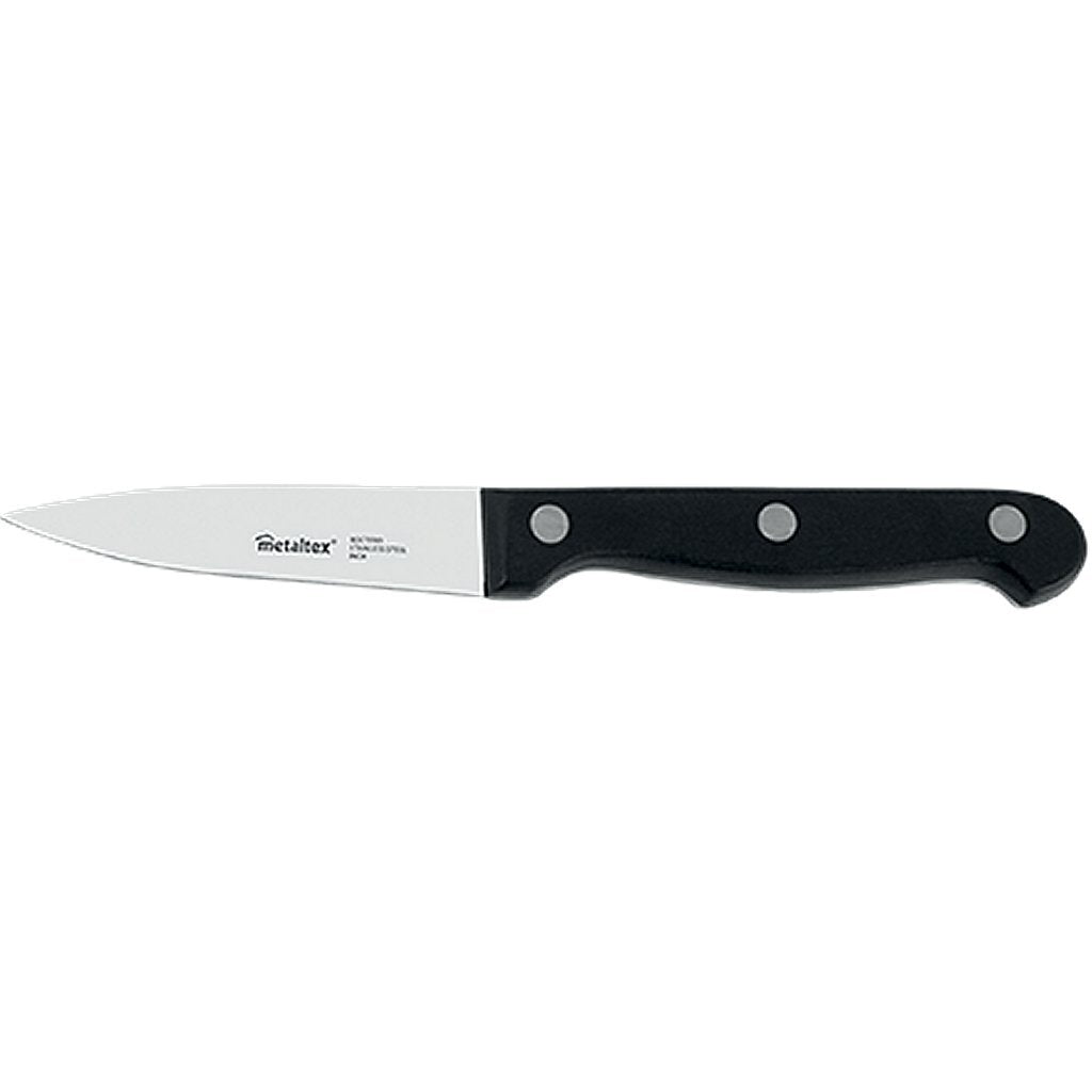 Couteau à éplucher professionnel Metaltex 18 cm acier inoxydable noir