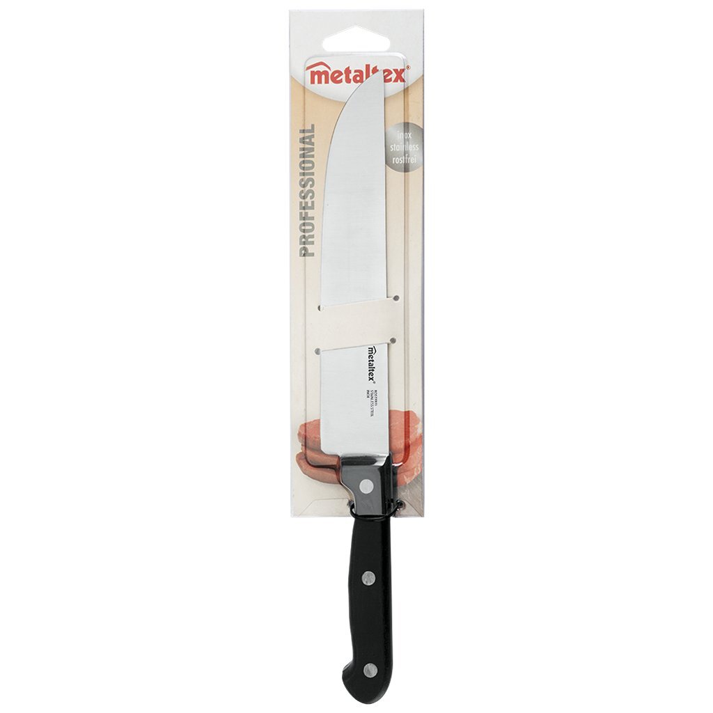 Metaltex couteau de chef professionnel 31 cm acier inoxydable noir