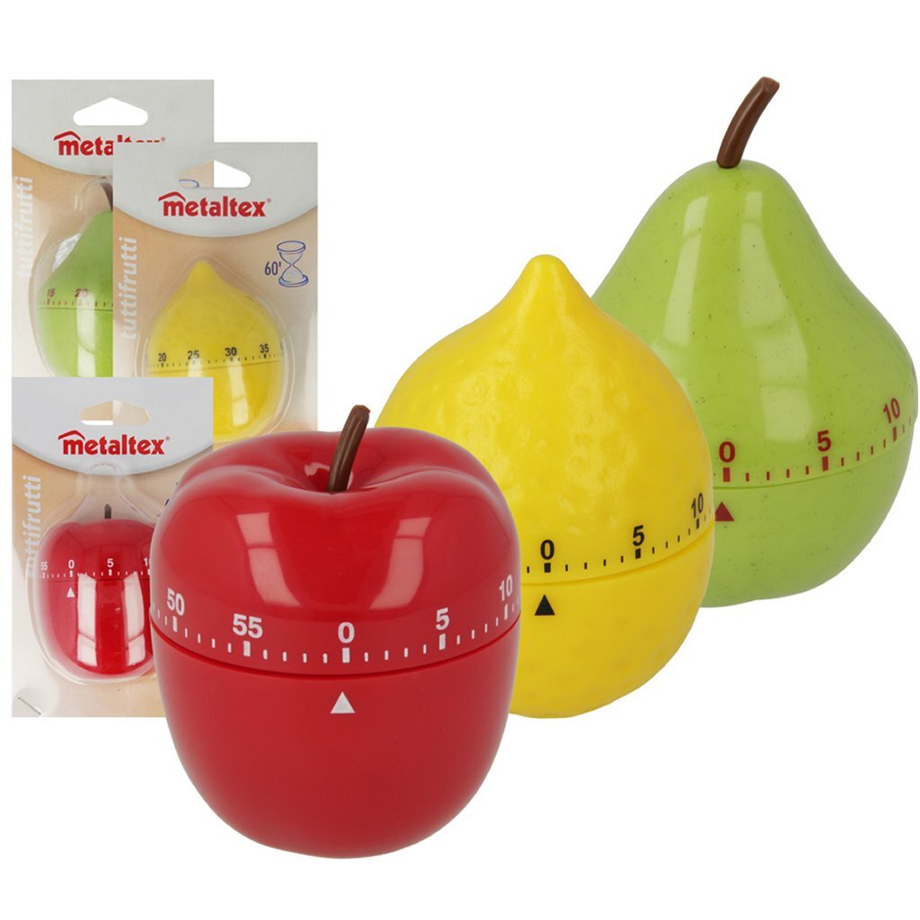 MetalTex Kitchen Timer Fruit 60 minuter olika versioner