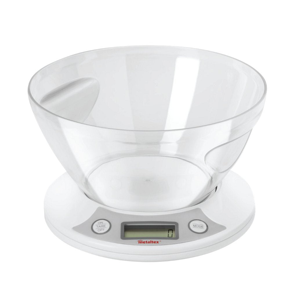 Aides de cuisine Metaltex Pesa Scale de cuisine numérique + bol 2,5 L blanc