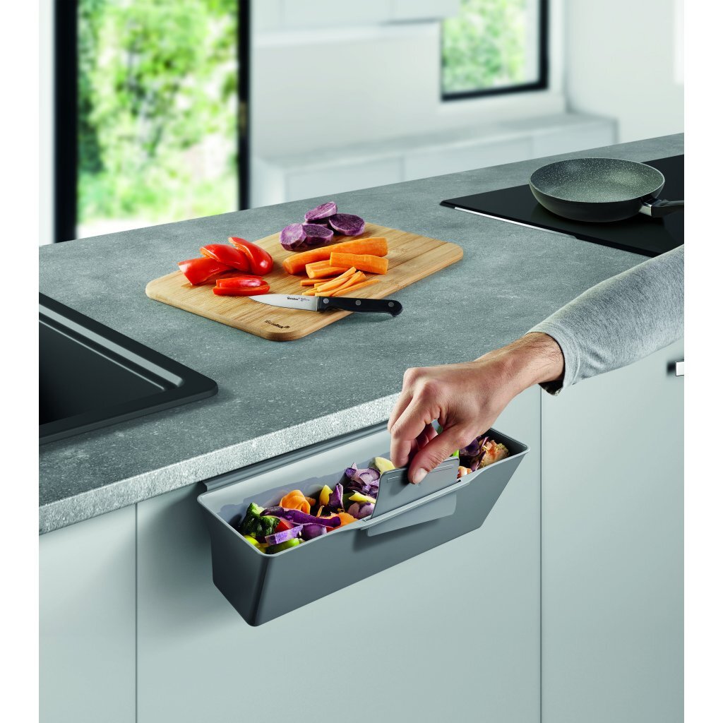 Metaltex clean tex poubelle à poser 35x16x13 cm gris