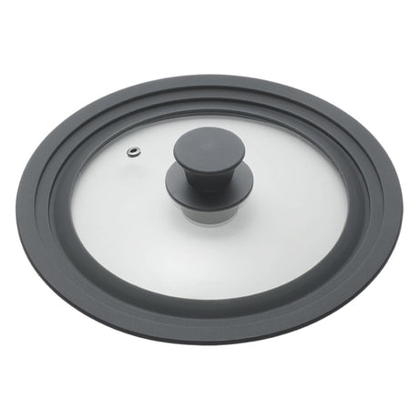 Metaltex couvercle de casserole 16-20 cm verre silicone noir