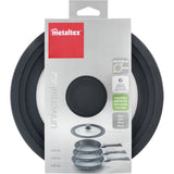 Metaltex couvercle de casserole 16-20 cm verre silicone noir