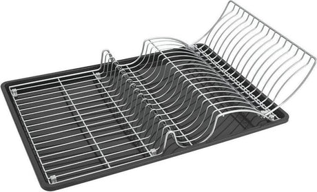 Metaltex égouttoir à vaisselle wingtex 51x31 cm argent anthracite 2 pièces