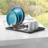 Metaltex égouttoir à vaisselle wingtex 51x31 cm argent anthracite 2 pièces