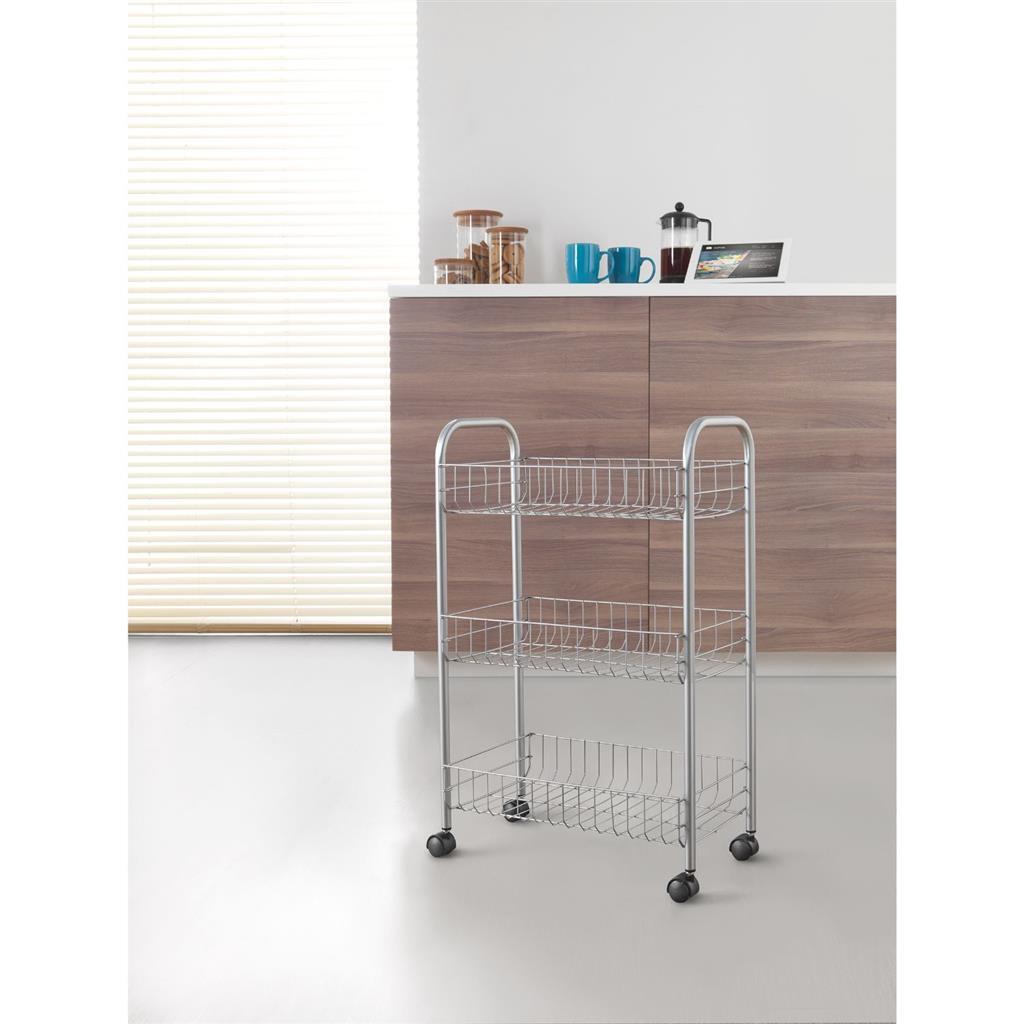 Tomado-Metaltex Tomado Metaltex Kitchen Badeværelsets opbevaring Trolley Lugano 41x23x63 cm hjul