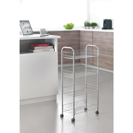 Metaltex chariot de rangement ascona gris
