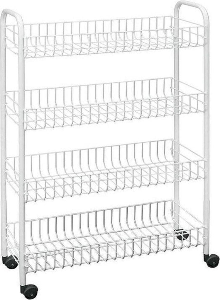Metaltex chariot de salle de bain-cuisine Snello 84x56cm acier blanc