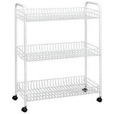 Tomado-metaltex grande étagère de rangement sur roulettes 64x31x84 cm argent