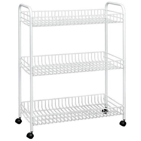 Tomado-metaltex grande étagère de rangement sur roulettes 64x31x84 cm argent