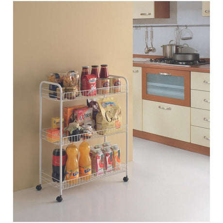 Tomado-metaltex grande étagère de rangement sur roulettes 64x31x84 cm argent