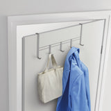 Metaltex porte-manteau de porte 5 crochets 38x15 cm argent