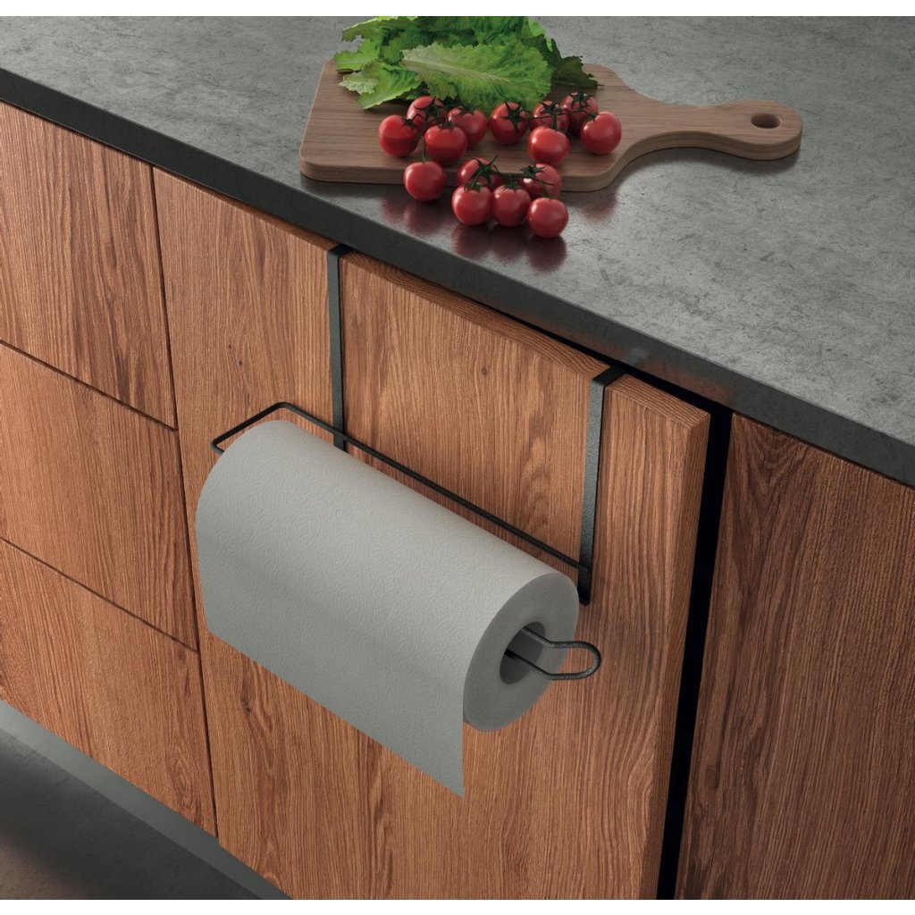 Metaltex galileo porte-rouleau de cuisine 34x10x18 cm noir